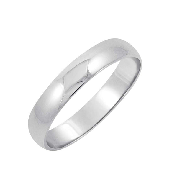 Men's White Gold 4mm Traditional Fit Plain Wedding Band - 01BG06